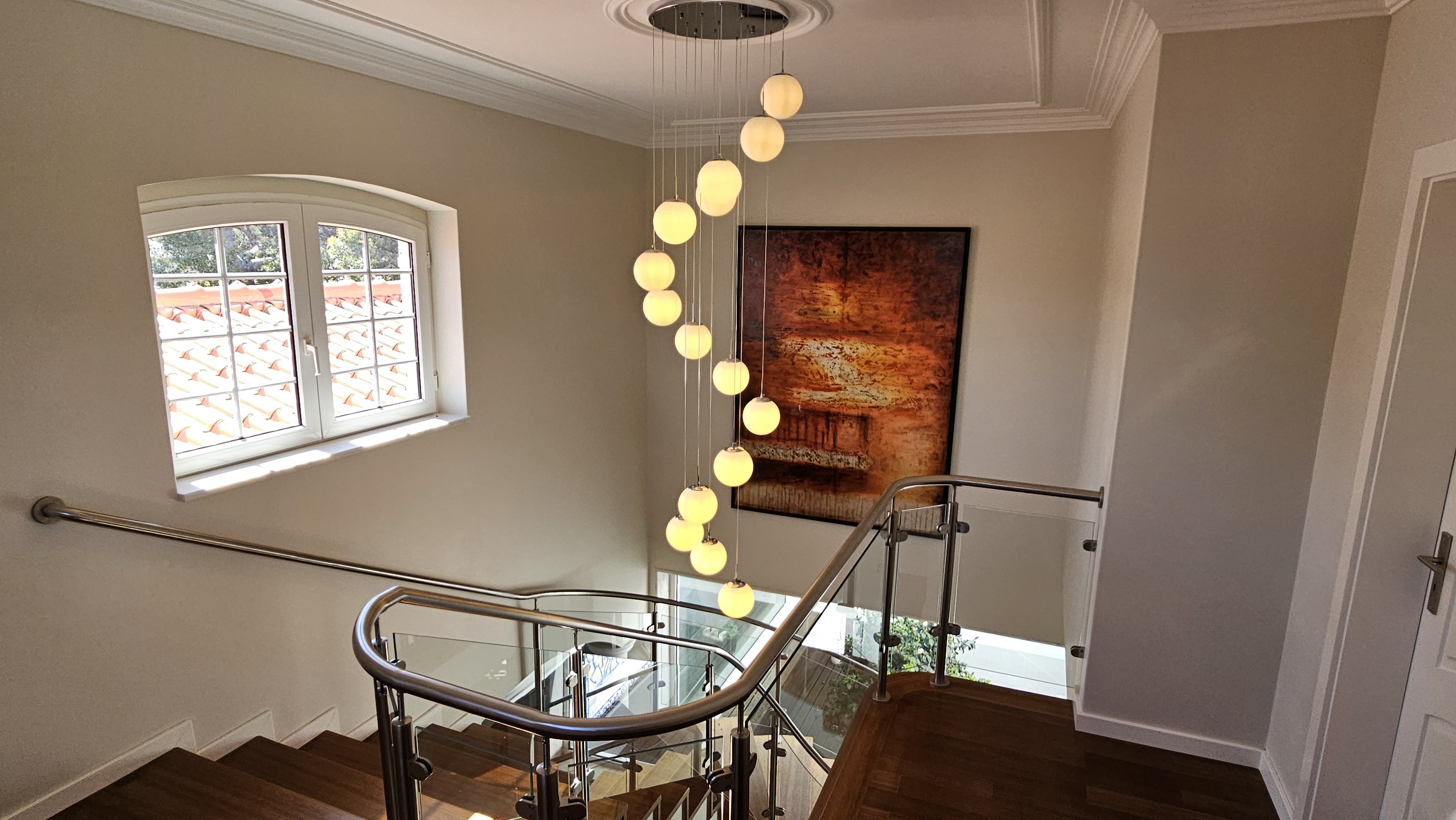 Stairs down from the upstairs master to the main floor