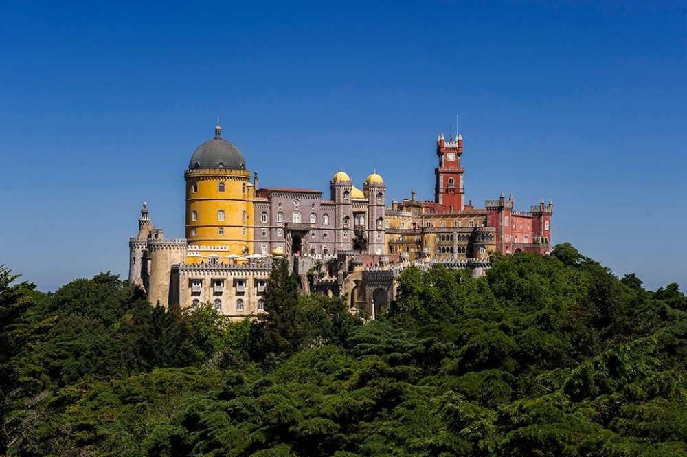 Wooded hills of Sintra, Portugal, a UNESCO palace town near Cascais